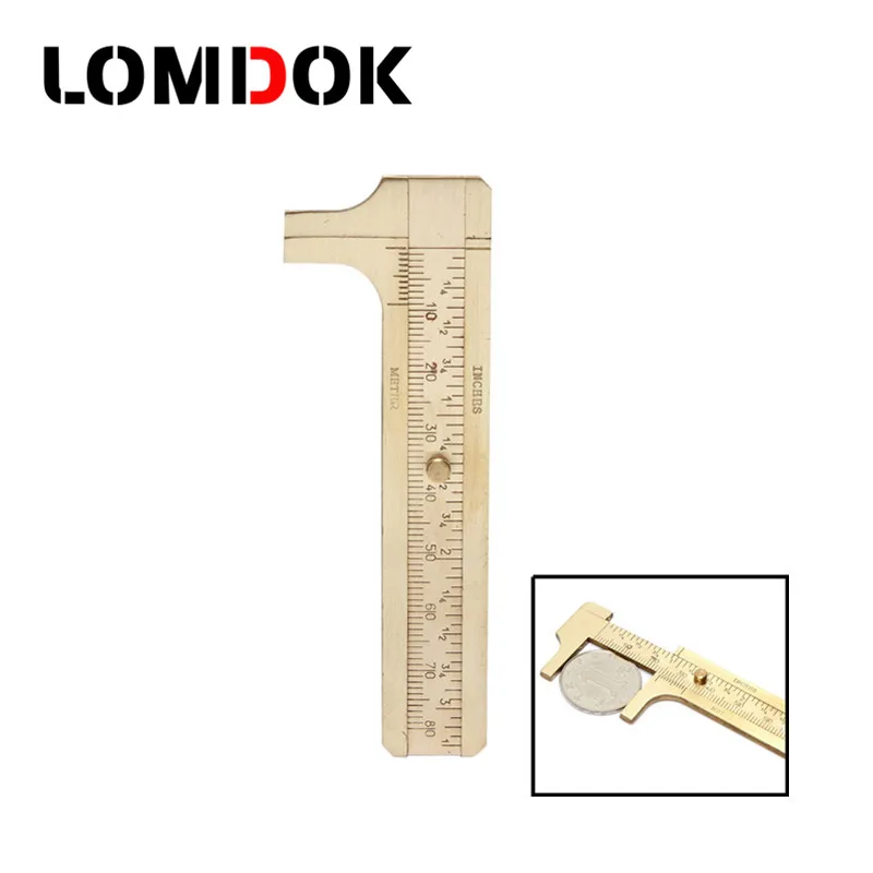 

LOMDOK the new Mini Solid Brass Sliding Gauge Vernier Caliper 80mm 3.15Inch Jewelry Measuring Vernier Caliper free shipping