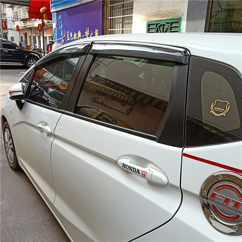 

For Honda FIT Jazz Plastic Window Visor Vent Shades Sun Rain Deflector Guard For 2014-15-16-2018 JAZZ Auto Accessories 4PCS/SET