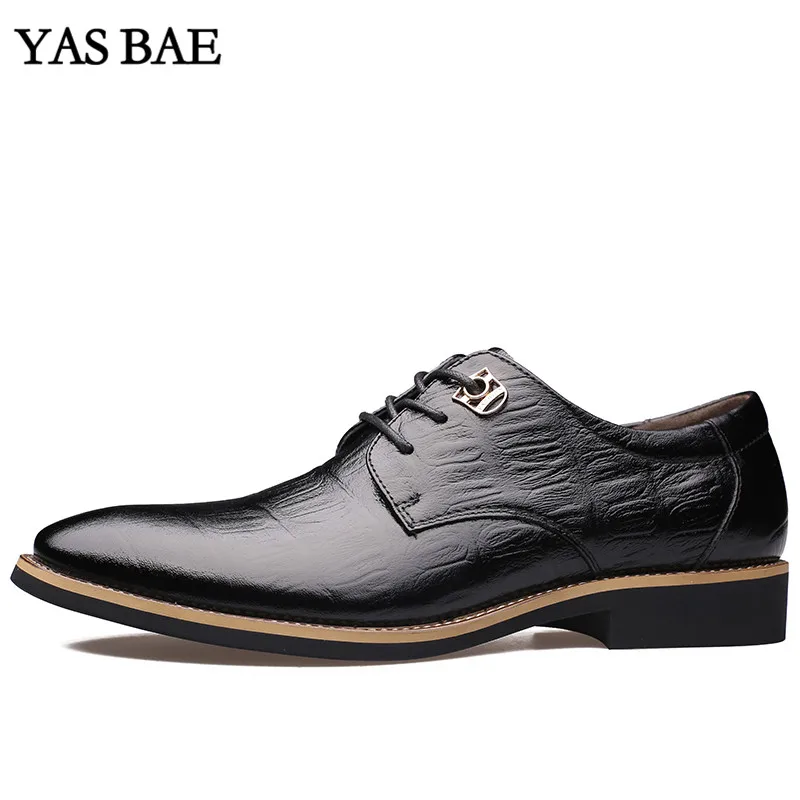 

Male China Brand italian Fashion Style Leather Dress Office Social Formal Shoe Patent Leather Black Brown Cheap Footwear for Men