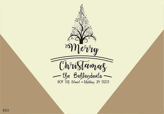 Christmas Tree Return Address Stamp Custom Family Name Winter Christmas Tree Return Address Stamp Custom Family Name Winter Holiday Merry 2x1 5 Inch In Stamps From Home Garden On