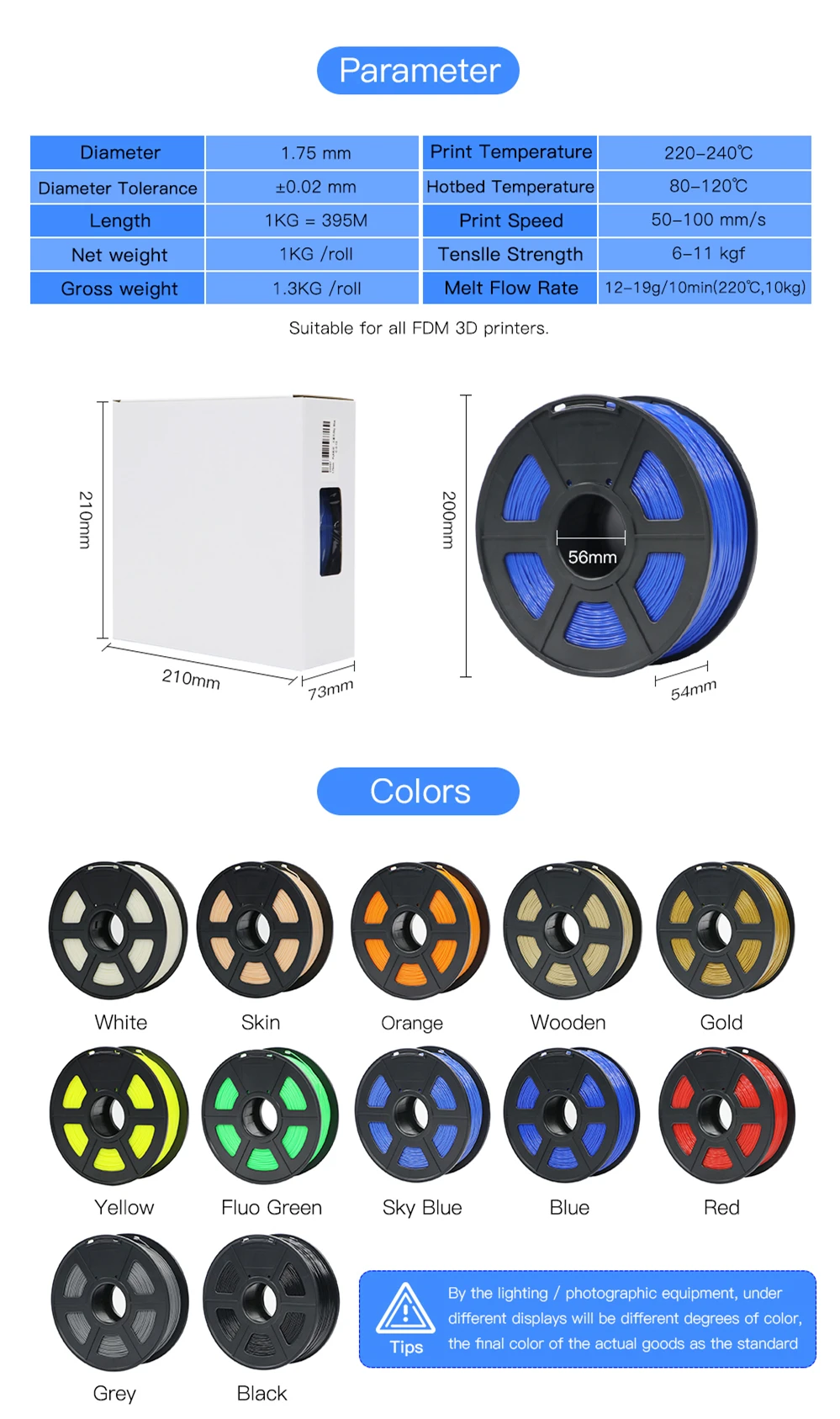 Anycubic 3D-принтеры i3 Мега 1 кг ABS Fliament 12 видов цветов доступны 4Max Хирон 1,75 мм Сырье Материал Пластик impressora 3d нити