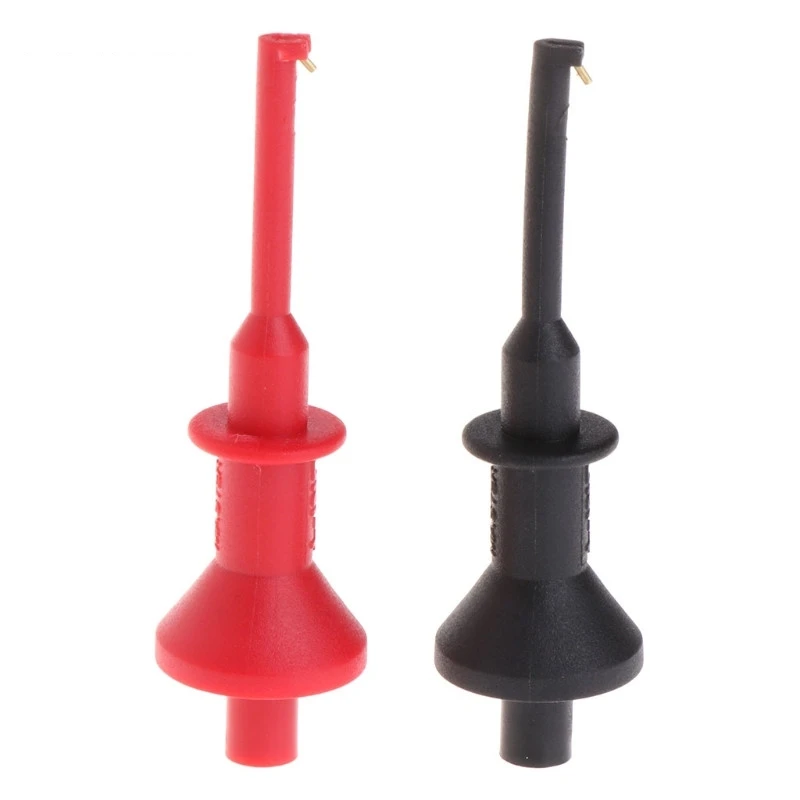 

1Pair Test Hook Clip Multimeters Test Lead Extension Hook Probe Testing Clip 4mm Aperture Direct Plug-in