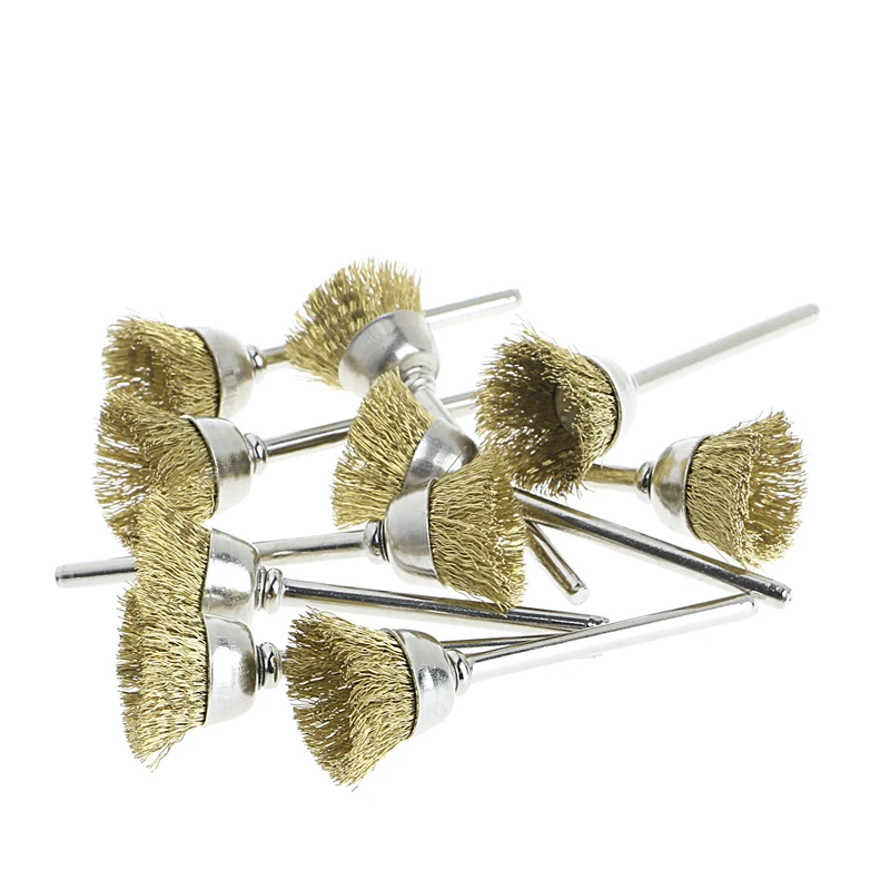 YOFE 10Pcs 18mm Brass Wire Wheel Brushes For Grinder Rotary Tool