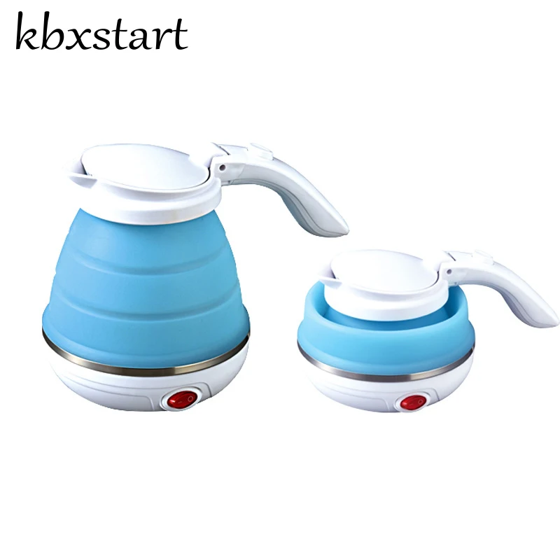 Kbxstart Portable Electric Collapsible Kettle Travel Silicone Folding Kettle Camping Mini Water