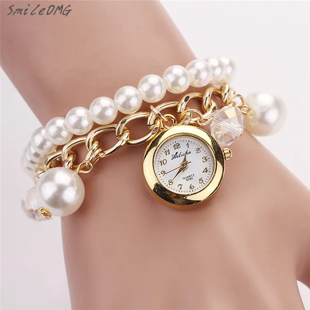 Hot Lady Watch Women Pearl Rhinestone Bracelet Wrist High Hot Lady Watch Women Pearl Rhinestone Bracelet Wrist High Quality Free Shipping Dec