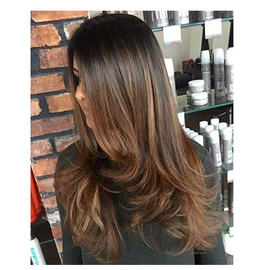 

Synthetic Hair Medium Straight Full Wig Side Part Natural Women With Fringe Hot