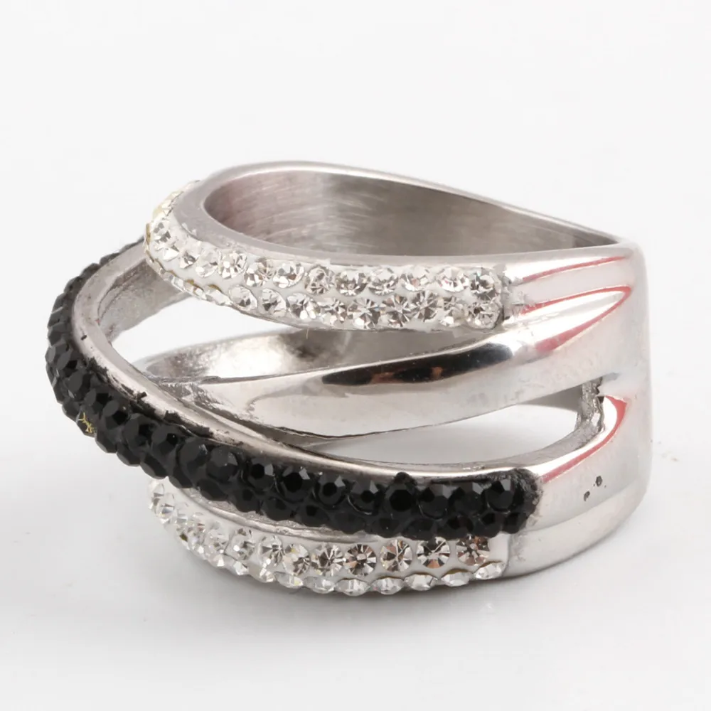 Модное кольцо из нержавеющей стали, Обручальные, ювелирные изделия, со стразами Кольца для Для женщин