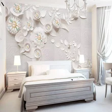 Пользовательские фото обои фрески 3D скандинавском стиле свет Роскошные ювелирные изделия фотообои с изображение цветов гостиная тема фоновая стена отеля ткань