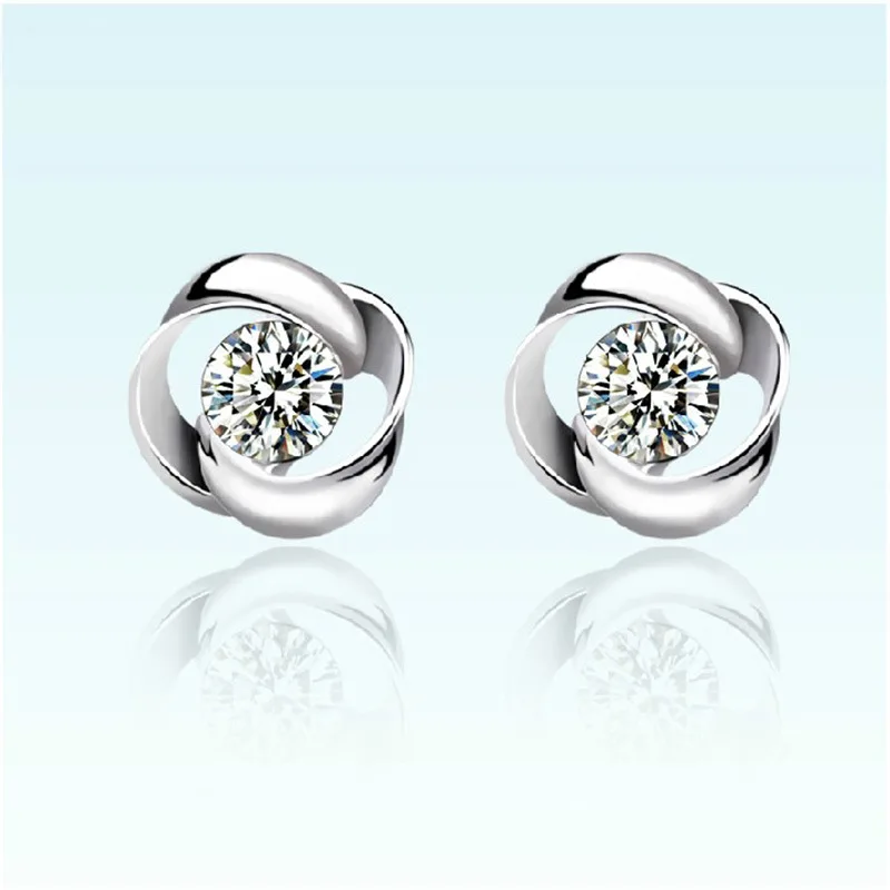 

JEXXI 925 Sterling Silver Little Round Stud Earrings With Clear CZ Cubic Zircon For Women Nice Lady Gift Jewelry Cheap Price