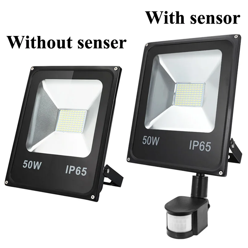 LED Flood lights 10W 20W 30W 50W Pir Motion sensor Outdoor Lighting Reflector Spot IP65 Floodlights Garden Wall Lamp AC110V 220V outdoor flood lights