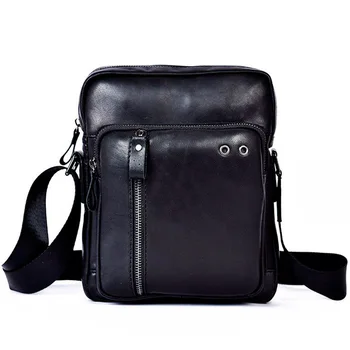 

Top Quality Genuine Leather Male Shoulder Messenger bag Cowhide Fashion Cross-body Bag 8" Pad Tote handbag Mochila Satchel bag
