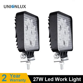 

2pcs 4inch 27w led work light 12v offroad 4x4 car trucks flood spot beam 24v 27w square work lamp auto fog driving lamp