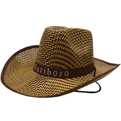 Новая Высокая летняя шляпа soild мужская пляжная соломенная шляпа большая соломенная шляпа летняя sombreros козырек западная ковбойская шляпа