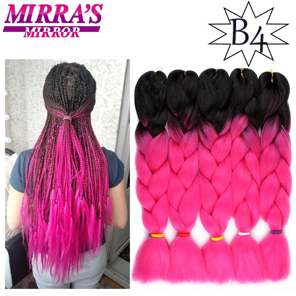 Mirra's зеркальные синтетические плетеные волосы в стиле jumbo удлинительные косы кроше с Омбре синие светлые зеленые Розовые косы