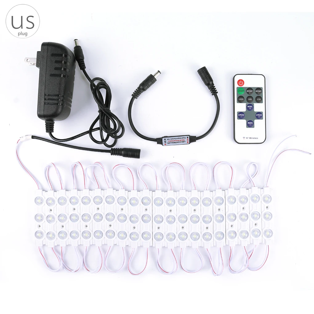 

20pcs/set 5630 3 LED Injection Led Module 12V with Lens 160 Degree 1.5W for LED Sign Shop Banner