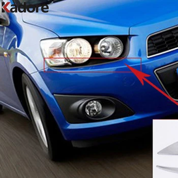 

For Chevrolet Aveo 2011 2012 2013 Chrome Front Head Light Eyelid Cover Headlight Lamp Cover Trim Car Styling Auto Accessories