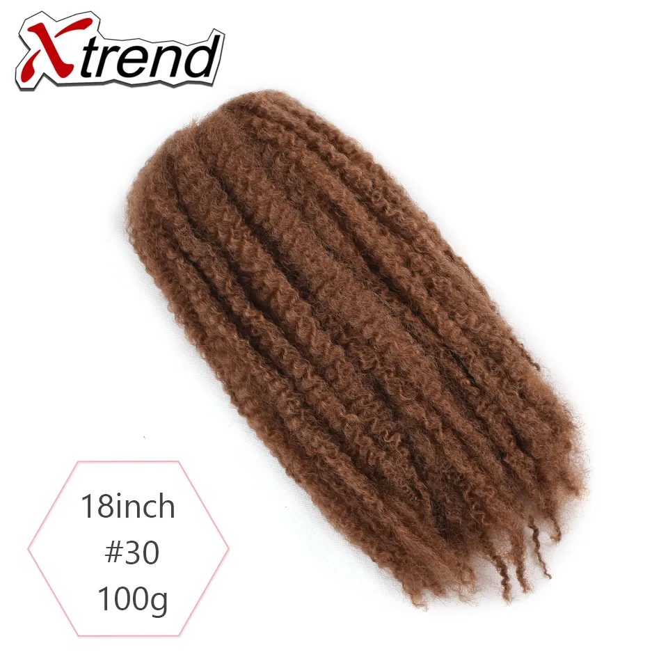 Xtrend 18 дюймов 20 прядей/pc Синтетические афро марли оплетка волос для женщин коричневый бордовый крючком сплетенные волосы для наращивания - Цвет: #30