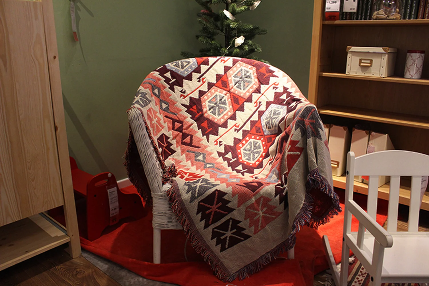 

High Quality Retro Rustic Cotton Diamond Blanket Ethnic Art Decor Tapestry Sofa Leisure Cushion Shawl Blanket Wall Hanging Throw