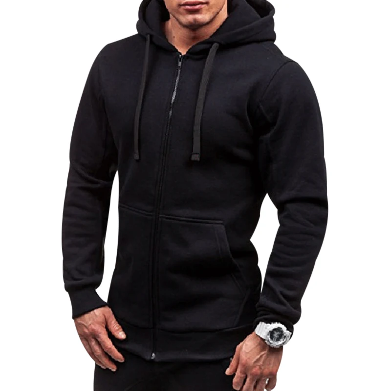 

Sweater Autumn Winter Fashion Color Male Large Size Drawstring Zipper Men Pocket Pullover Sweaters