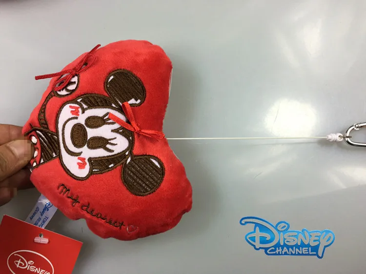 Disney Микки Маус кошельки с рисунками плюшевый Кошелек держатель для монет для карт в форме сердца подвеска с Минни украшение милый кошелек для монет