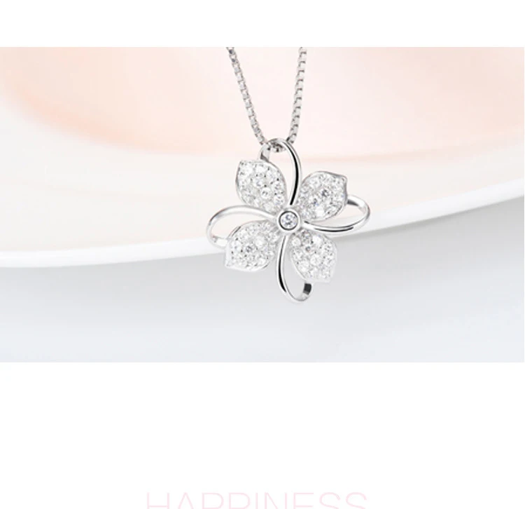 KOFSAC, Элегантные 925 пробы серебряные ожерелья для женщин, очаровательные циркониевые четырехлистные ожерелья с клевером, ювелирные изделия для девушек, свадебные аксессуары
