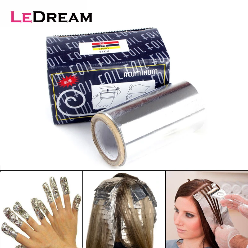 1 Roll 50m Hairdressing Styling Tin Foils Tape Thicken Hair Salon Manicure Supplies Highlights Foil Roll Gradient Modelling Tool pink transparent pvc waterproof gold color foil thank you sticker for small bussiness gift box sealing label packaging supplies