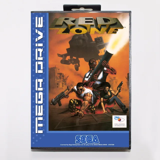 red zone game cartridge 16 bit md game card with retail box for sega
