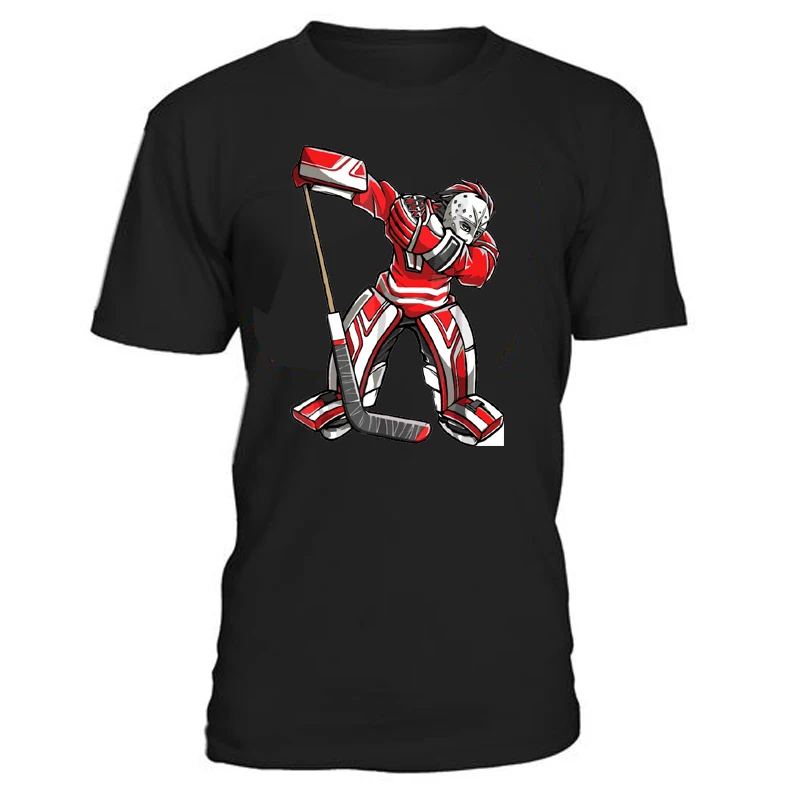 EALER хлопковые футболки с круглым вырезом для фанатов хоккея - Цвет: Черный