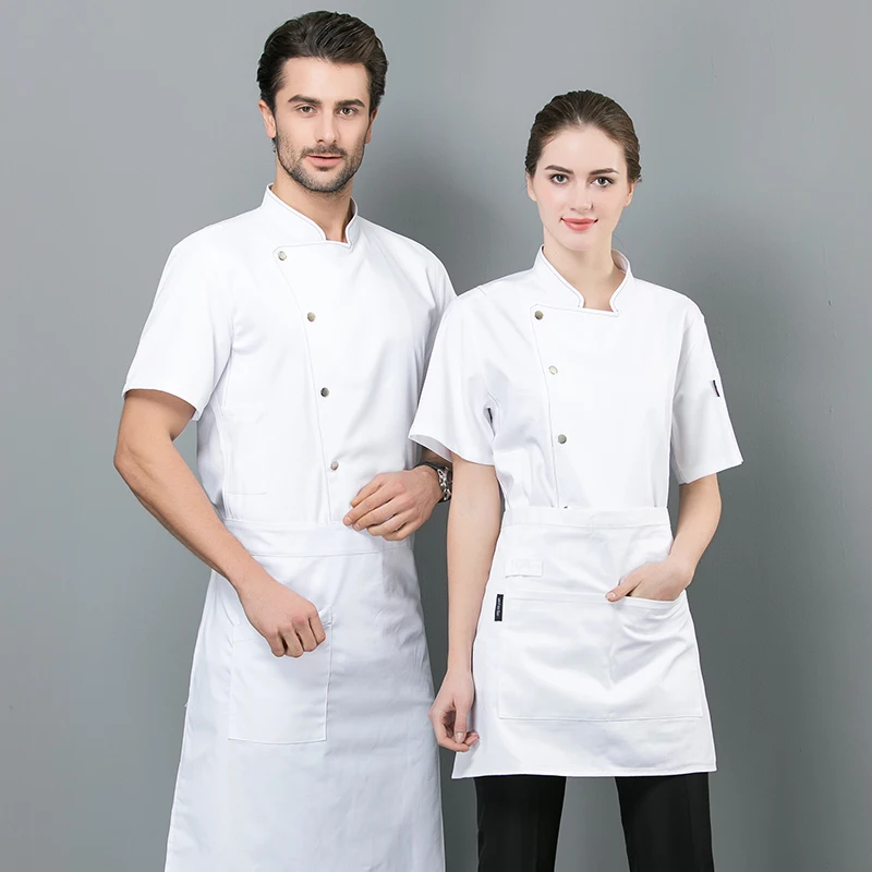 

Unisex Kitchen Cooking Work Clothes Restaurant Uniform Double Breasted Jean Tops Cook Jackets