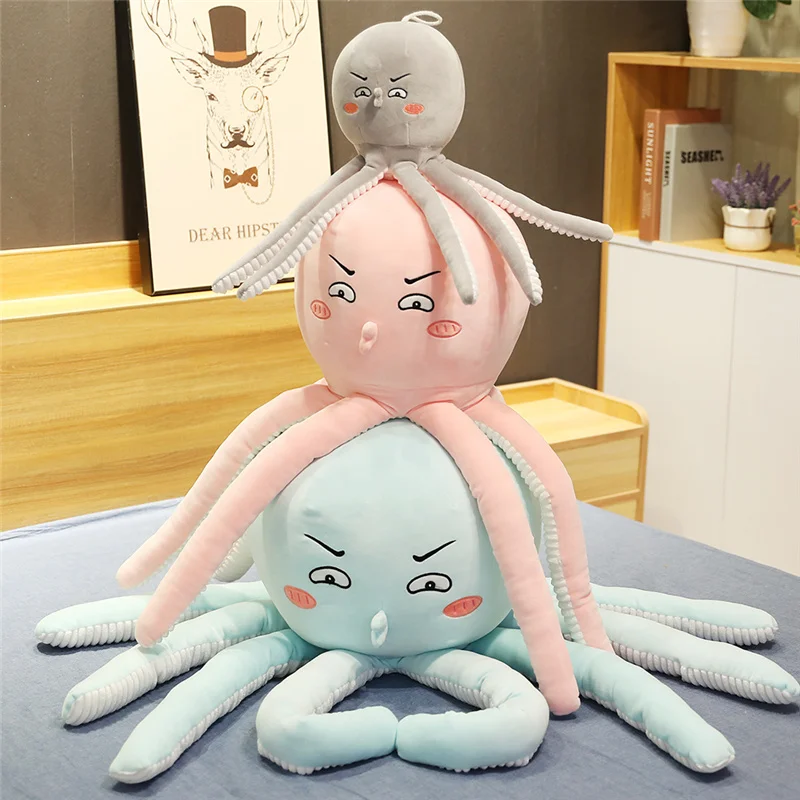 

1pc 40-90cm Funny Simulation Emoji Octopus Plush Stuffed Toy Soft Animal Home Accessories Cute Animal Doll Children Gift