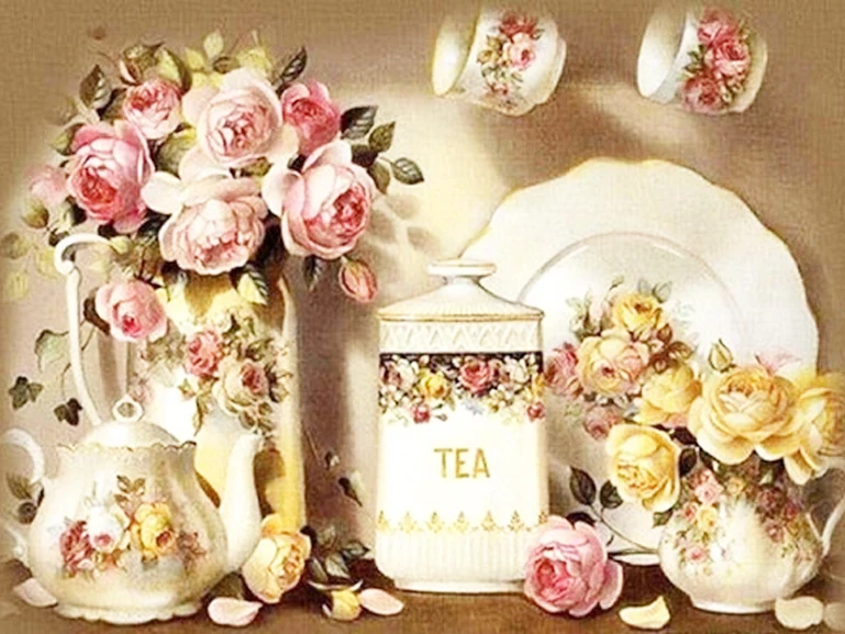 

A1351 Diamond Embroidery Home Decor 3DIY tea pot 100% Resin Tool dril Painting Cross Stitch Fashion Mosaic Needlework