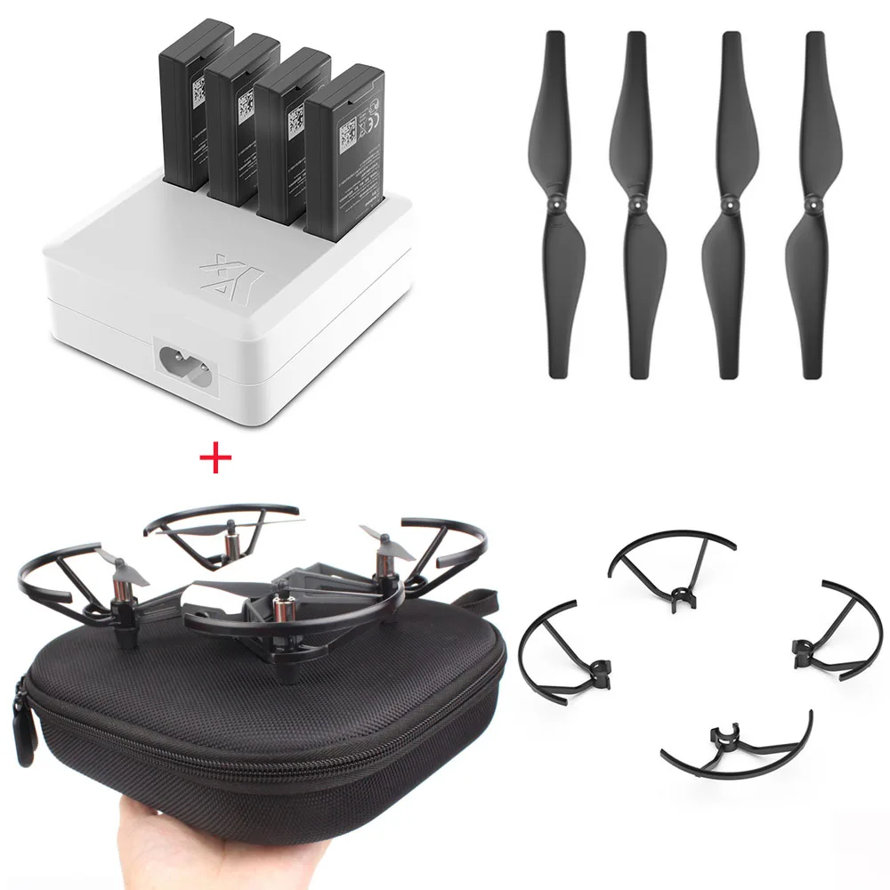 

DJI TELLO Charger 4in1 Multi Battery Charging Hub + Carrying Case Storage Box + Quick-Release Propellers Propeller+Guard