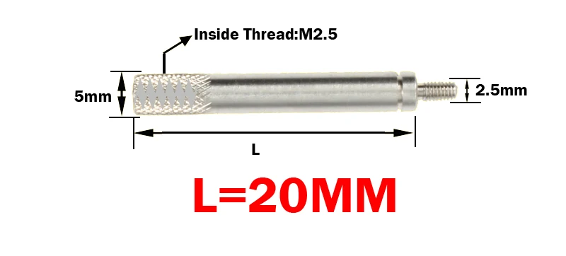 6 мм 10 мм 15 мм 20 мм 25 мм длина M2.5 внутренняя резьба манометр микрометр циферблат Индикатор зонд более длинный соединительный стержень удлинитель - Цвет: Серебристый