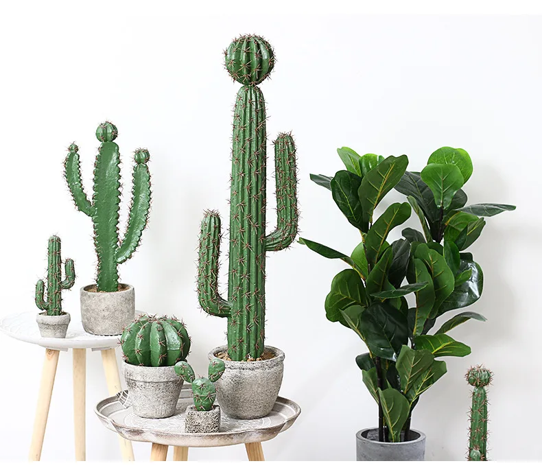 Scandinavian ins photographic props multi-fleshed cactus bonsai artificial plant potted home hotel decoration