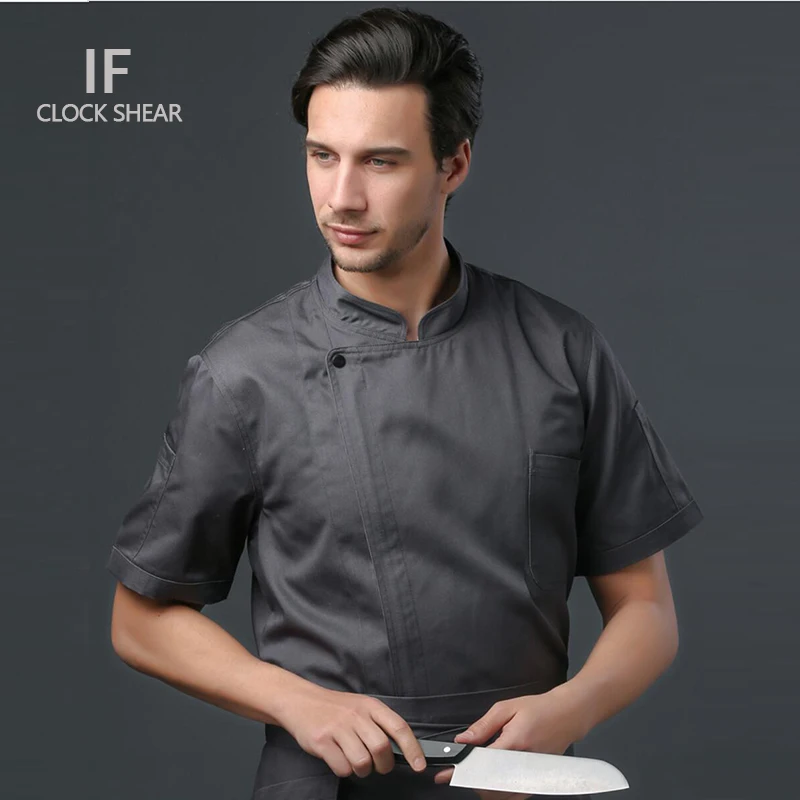 

New Wholesale Unisex Kitchen Chef Restaurant Uniform Shirt Service Bakery Breathable zip Chef Dress Chef Jacket man cook clothes