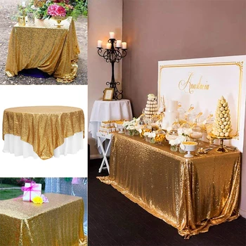 

All sizes Shimmer Sparkly Luxury Sequin Tablecloth Wedding Party Decoration table cover slipcovers Tablecloths Christmas