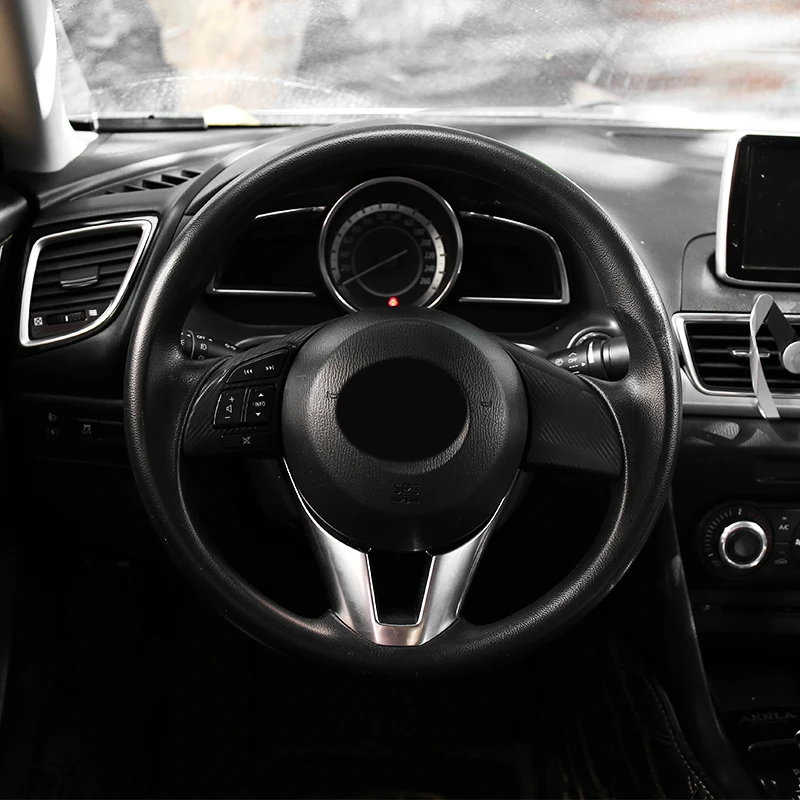 Для Mazda 3 M3 Axela хромированная внутренняя панель рулевого колеса Накладка для стайлинга автомобилей Декоративные стикеры C724