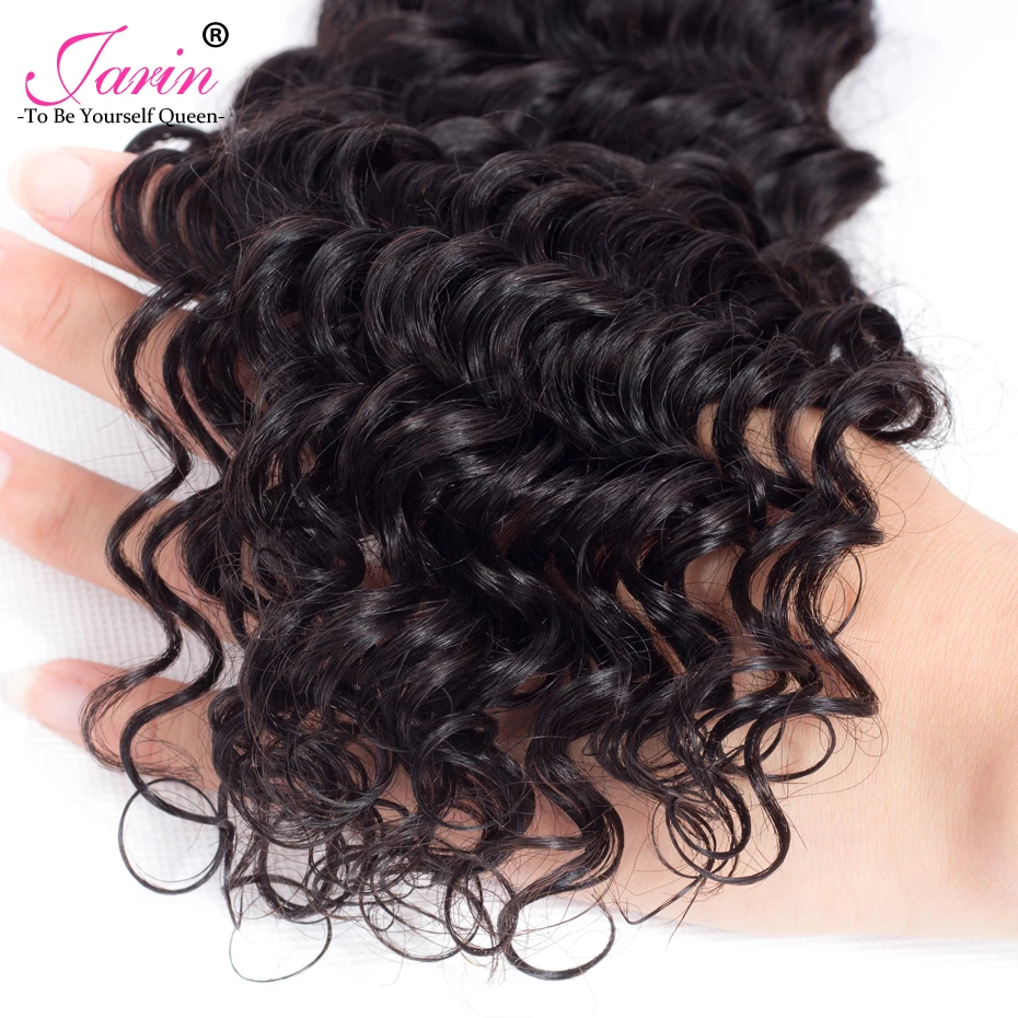 Глубокая волна индийские волосы пряди с Закрытие 4x4 средняя три части Tissage. Avec Remy JARIN волос