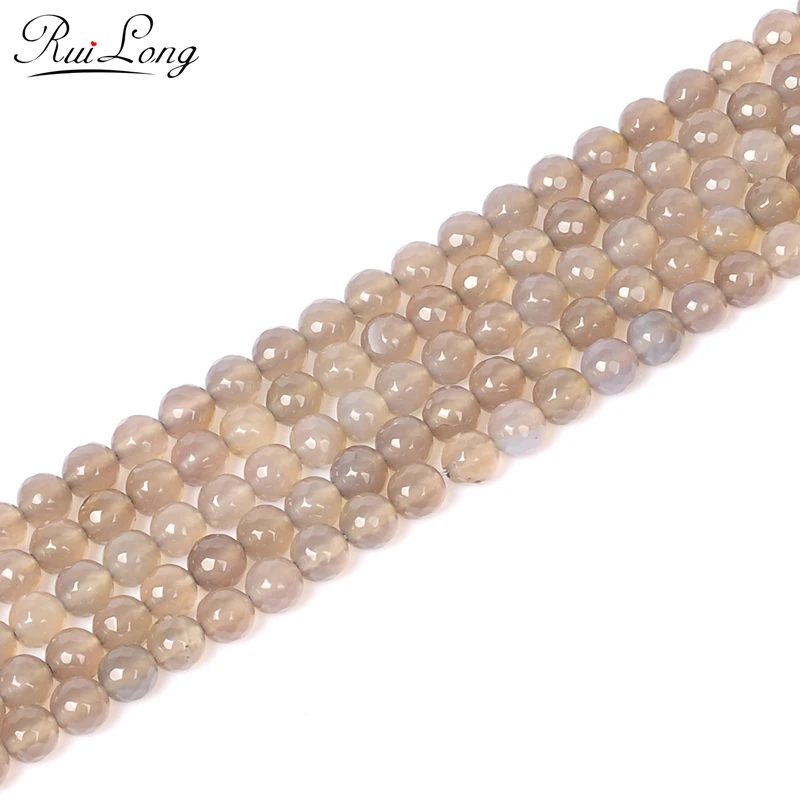 

New arrival 4-12mm faceted gray agata stone Natural Stone Beads loose strand 15" For Making Jewelry Diy bracelets necklaces