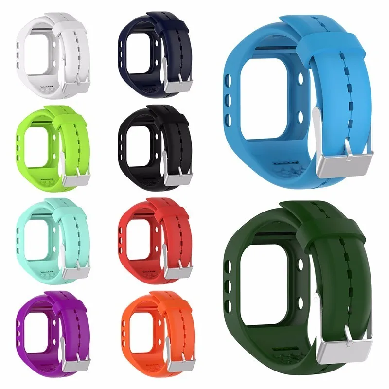  Colorful Smartwatch Straps Soft Silicone Watchband Replacement with Metal Buckle for Polar A300 Sma - 32843960509
