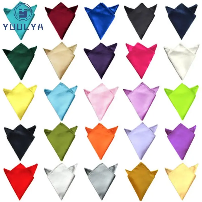 Роскошный 36 Цвета Hanky Для мужчин платок одноцветное Цвет белый, черный и розовый цвета платок 22 см Свадебная деловая Вечеринка полотенце