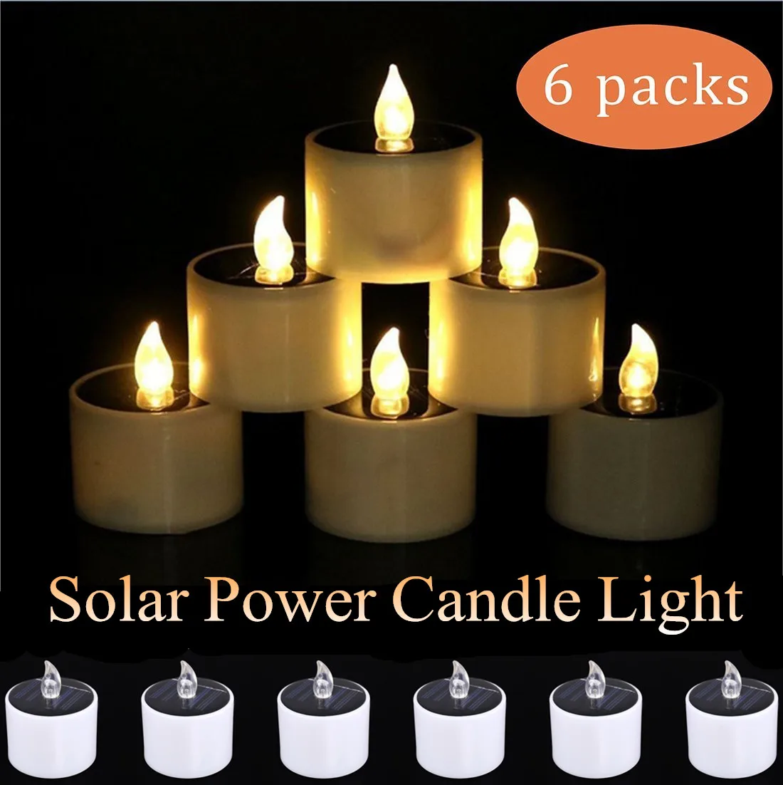 

Solar Power LED Light Candles-flameless Electronic Lamp Nightlight Powered-plastic Solar Candle for Outdoor Camping Emergency