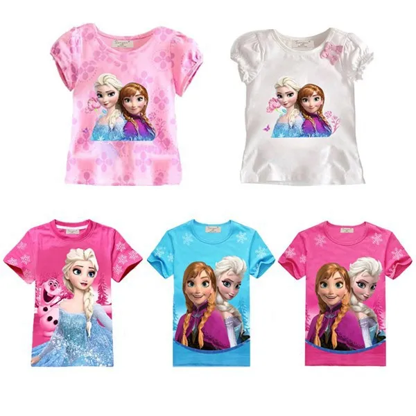 Baby Girl Elsa Anna T Shirt Kids Clothing Children Clothes Toddler Tops Cute Party Short Sleeve 2015 Kinder Robe Enfant In Tees From Mother
