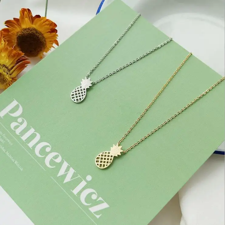 

Fashion Cute Pineapple Chain Pendant Necklace Bijoux Tropical Jewelry for Women Chokers Necklace N5001