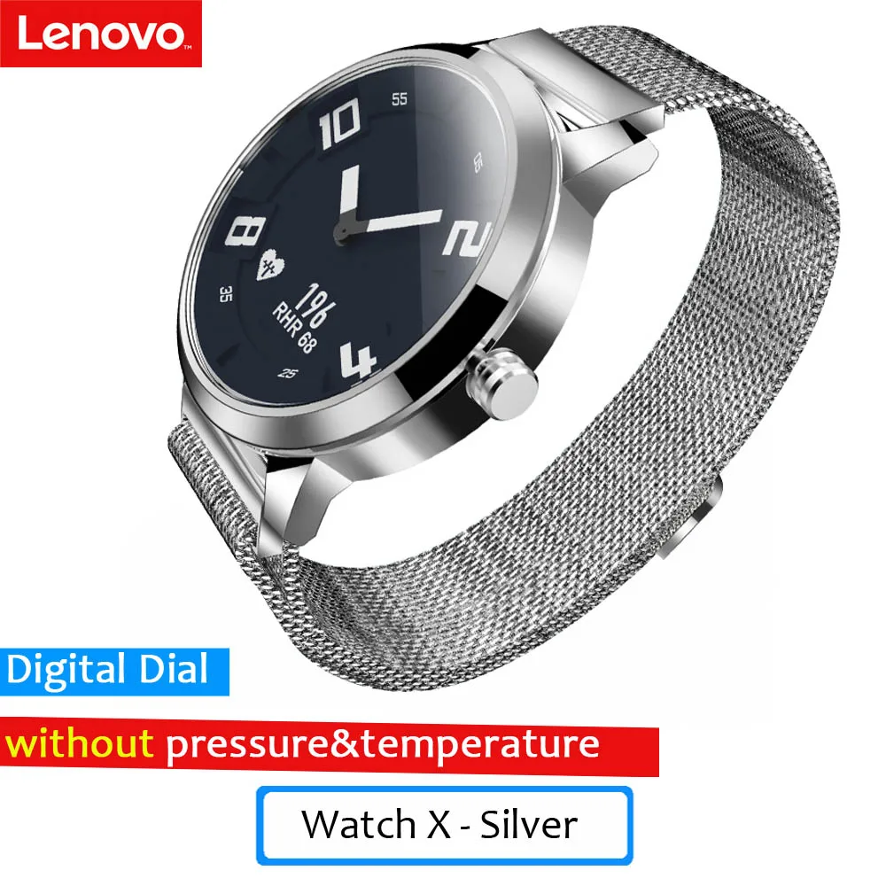 Lenovo Watch X/Watch X Plus умные часы с миланским ремешком 45 дней в режиме ожидания 80 м водонепроницаемый монитор сердечного ритма во время сна умные часы - Цвет: Watch X Silver