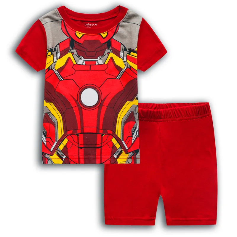 Новые летние пижамы Человек-паук домашняя служба супергерой короткий рукав хлопок пижамы Детские пижамы комплект детской одежды унисекс