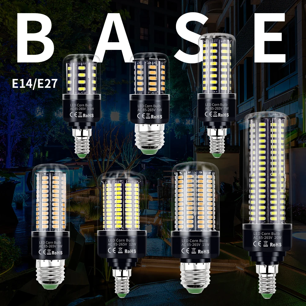 

WENNI E14 LED Bulb E27 Corn Bulb LED Lamp 220V Lampada LED 3.5W 5W 7W 9W 12W 15W 20W Light For Home Bombilla No Flicker 5736 SMD