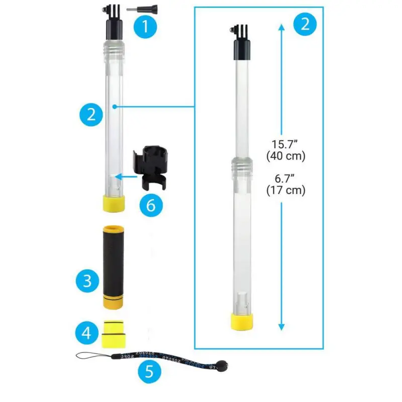 Для GoPro селфи палки водонепроницаемый телескопический полюс плавающая рукоятка для Gopro Hero 7, 6 5, 4 Спортивная камера