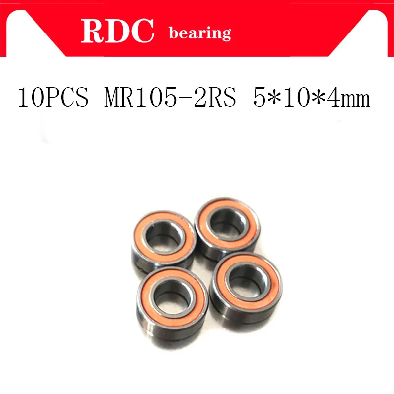 10 шт. шарикоподшипник с глубоким желобом MR105RS MR105 2RS RS 5X10X4 мм резиновый оранжевый