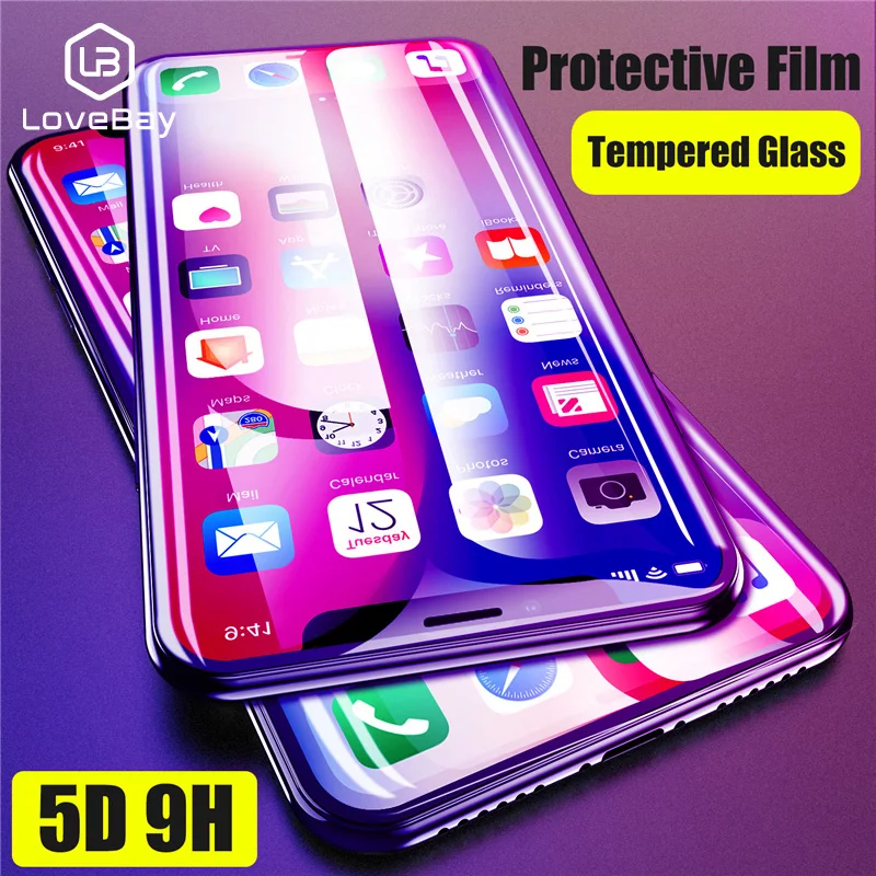 Закаленное стекло Lovebay 5D для iPhone 6 6s 7 8 Plus X XR XS Max защита экрана с полным покрытием